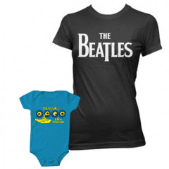 Duo Rockset The Beatles Mutter-T-shirt & The Beatles body baby rock metal Portholes
