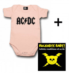 AC/DC body baby rock metal Logo Pink & AC/DC CD