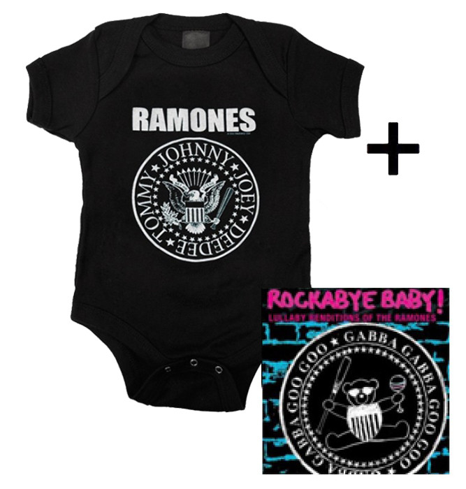 Cadeauset Ramones Baby Romper Logo & Ramones CD